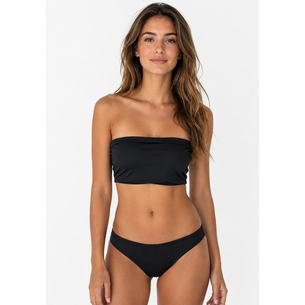 AEXAE Bandeau Bikini Top Women Large Black Strapless Swimwear Beach Swim Pool
